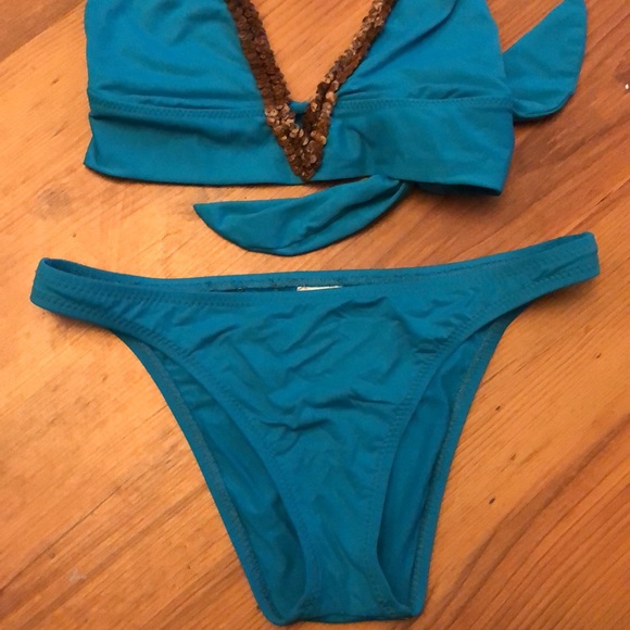 Becca by Rebecca Virtue Turquoise bikini M - Picture 4 of 9